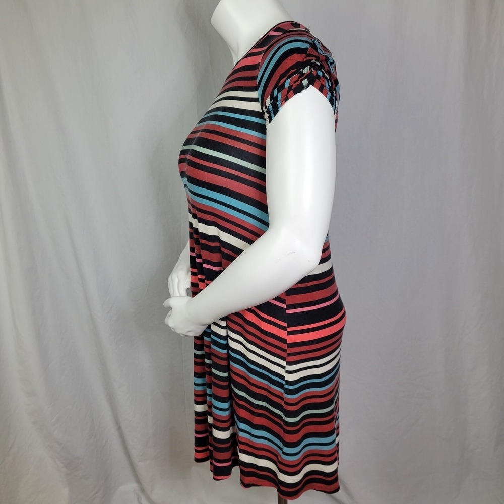 Motherhood Maternity Striped Midi Dress Casual Summer Short Sleeve Dress Size M - Picture 3 of 9